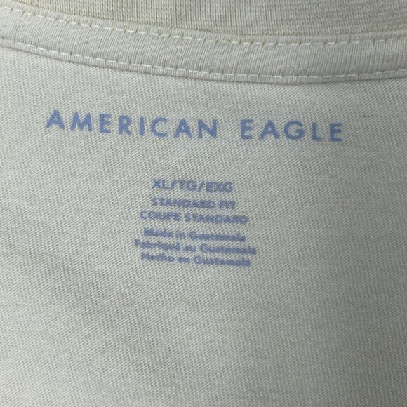American Eagle Graphic Shirt Men XL Light Yellow Standard Fit N.Y. City USA 1977 - Picture 2 of 12